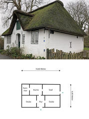 Kate mit typischem Grundriss.