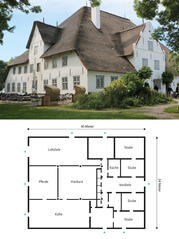 Haubarg (Roter Haubarg) mit typischem Grundriss.